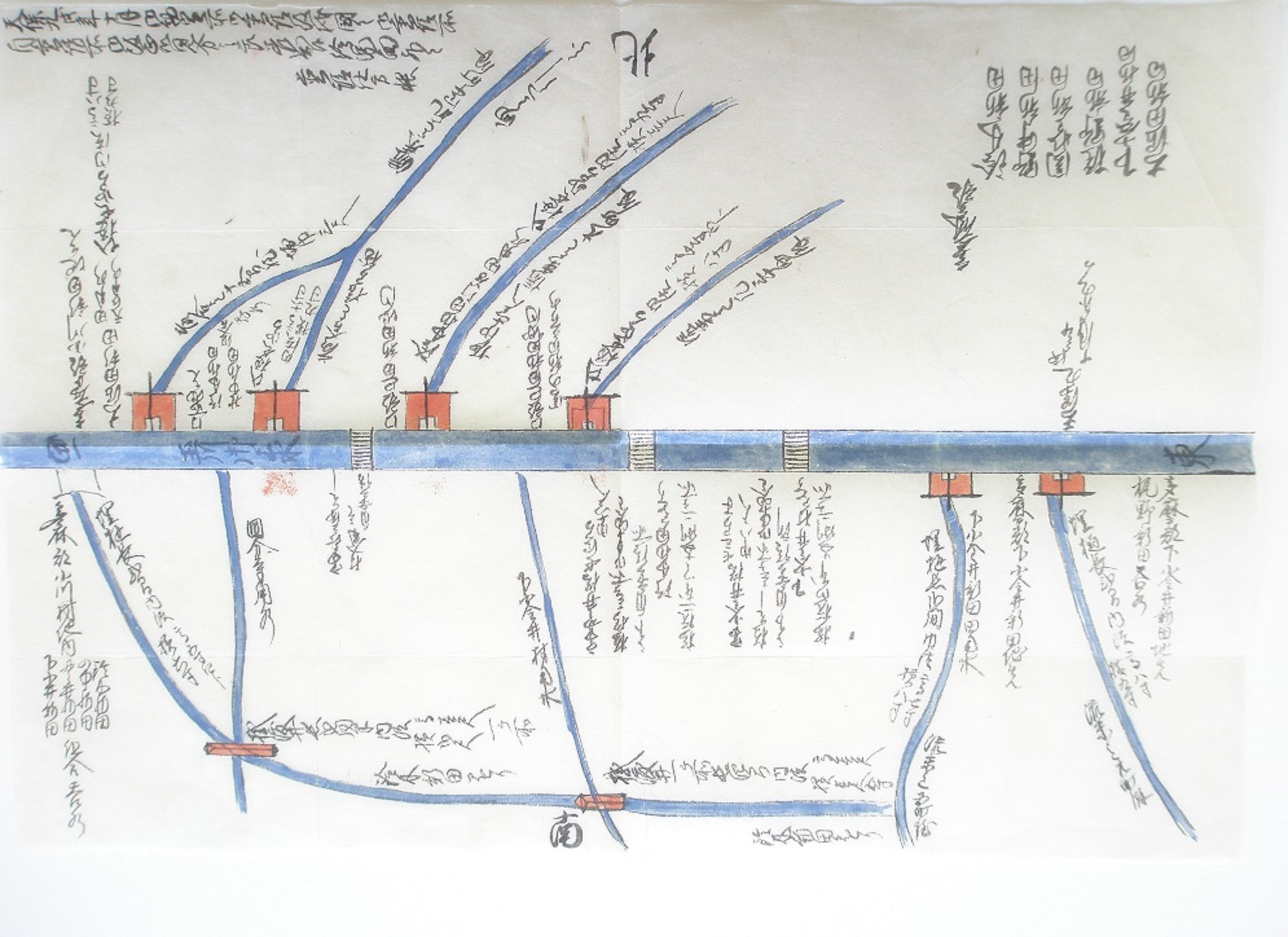 玉川御上水分水絵図面 玉川御上水分水絵図面
