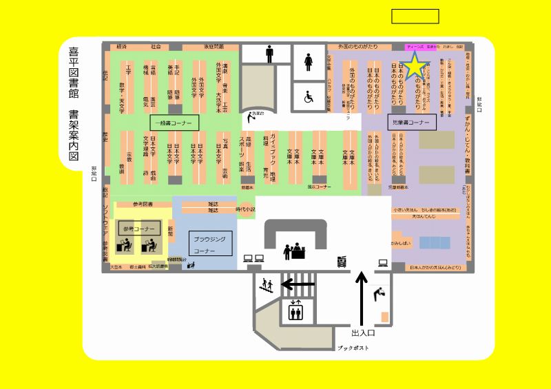 画像:喜平図書館 書架