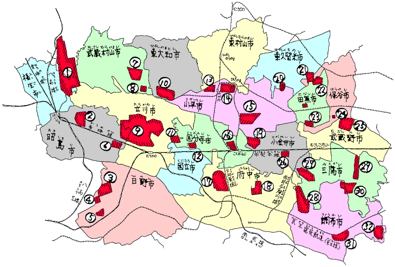 小平周辺軍事施設・軍需工場マップ