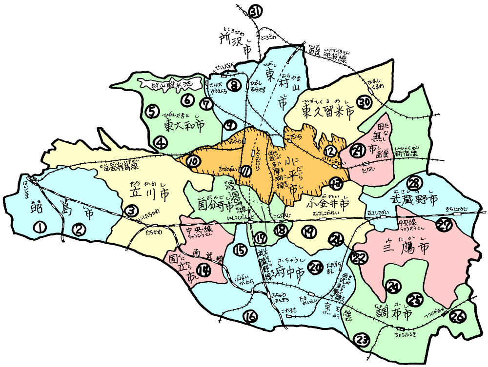 小平周辺公園マップ