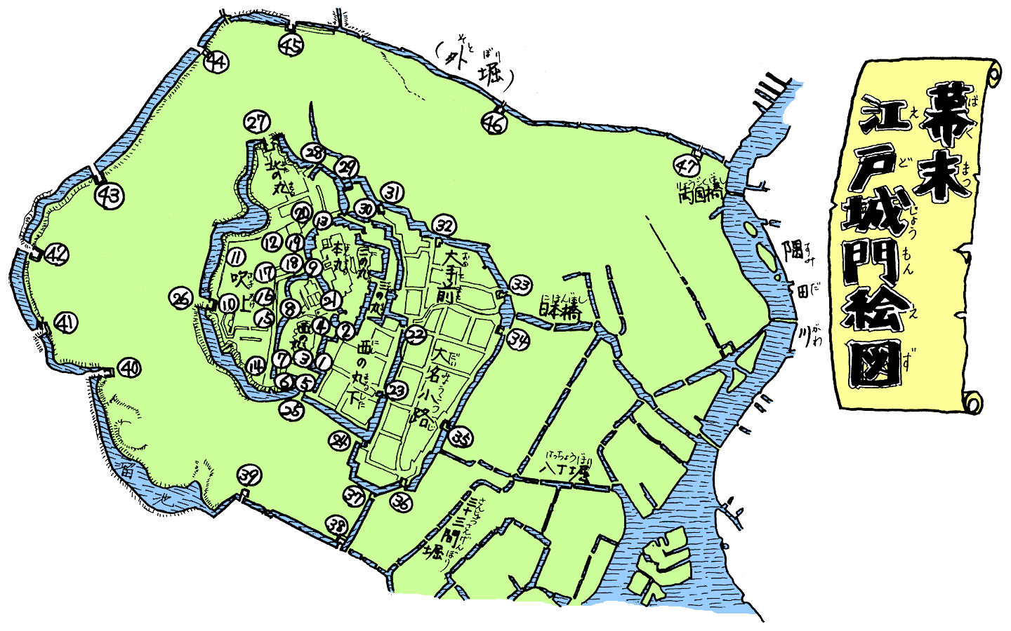 幕末江戸城門絵図