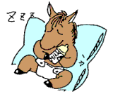 うまが寝ている絵