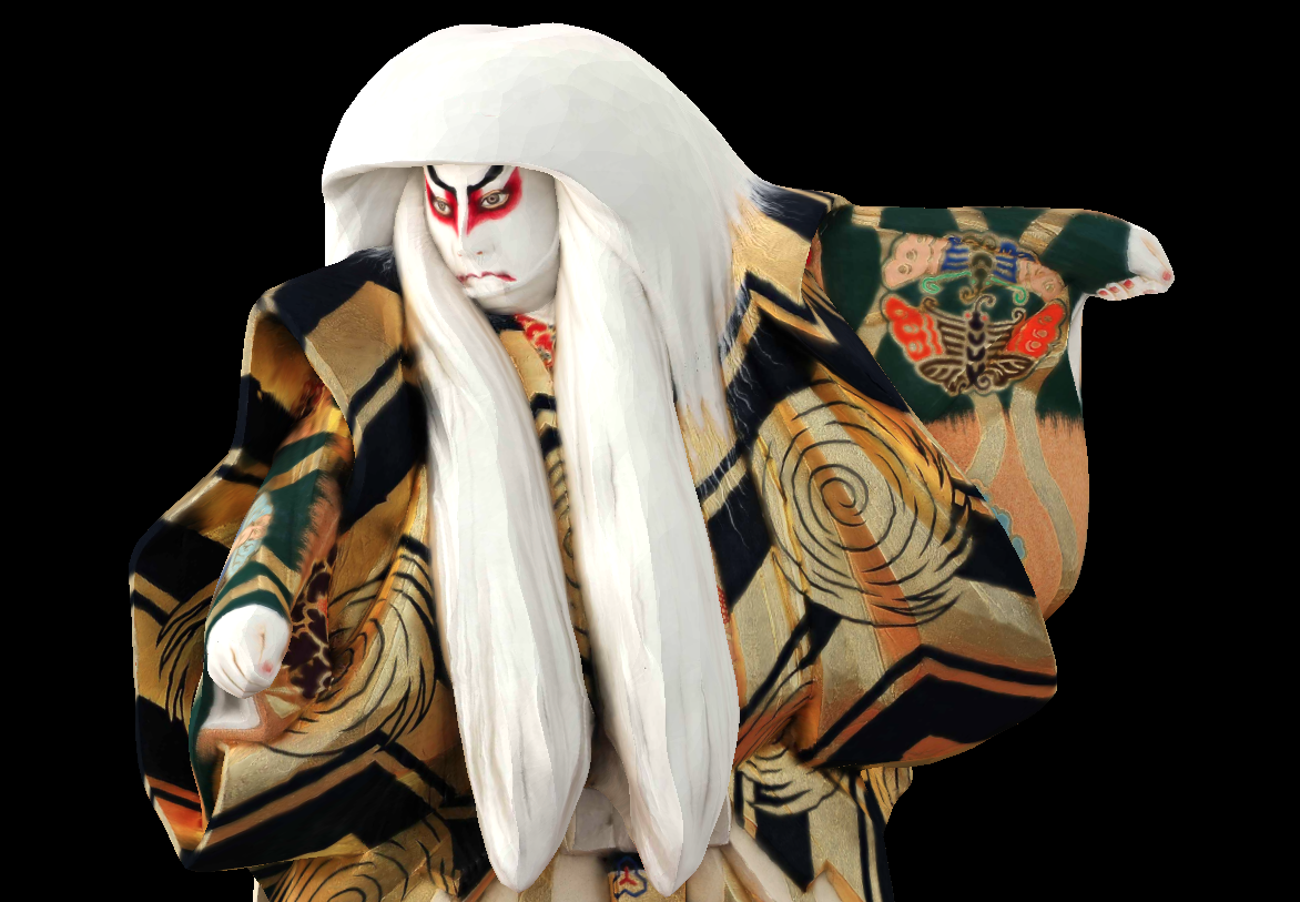 鏡獅子を左斜め前からみた画像 鏡獅子を左斜め前からみた画像